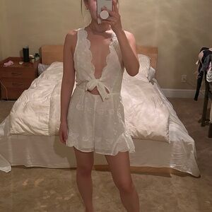 Lace Tie-Front Romper Play Dress